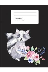 Raccoon Composition Book College Ruled