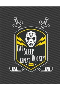 Eat Sleep Hockey Repeat Notebook - College Ruled