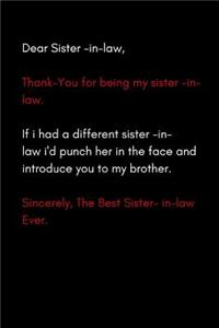 Dear Sister in Law