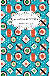 Cuaderno de recetas en blanco