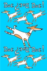 Bullet Journal Notebook for Dog Lovers, Stripey Dogs in a Row 1