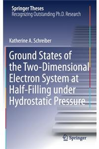 Ground States of the Two-Dimensional Electron System at Half-Filling under Hydrostatic Pressure