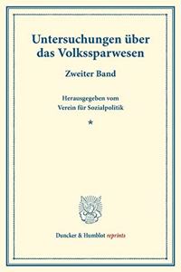 Untersuchungen Uber Das Volkssparwesen
