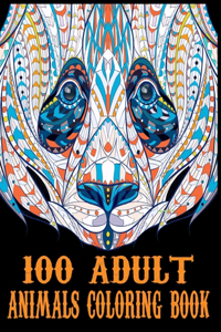 100 Adult Animals Coloring Book