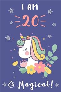 Unicorn Journal I am 20 & Magical