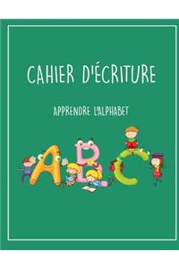 cahier d'écriture apprendre l'alphabet