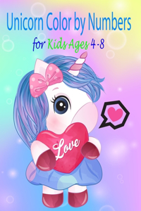 Unicorn Color by Numbers for Kids Ages 4-8