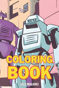 Robot coloring book for kids and adults alike