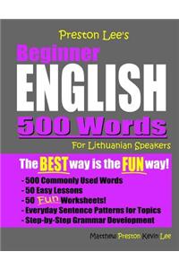 Preston Lee's Beginner English 500 Words For Lithuanian Speakers