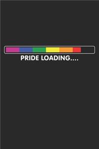 Pride Loading: Colorful Equal Rights ruled Notebook 6x9 Inches - 120 lined pages for notes, drawings, formulas - Organizer writing book planner diary