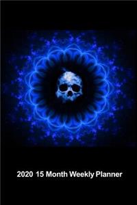 Plan On It 2020 Weekly Calendar Planner - Blue Skull Rising