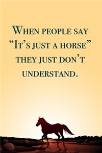 I never realized what... blank lined notebook - journal - Horse quote (6x9 inches) with 100 Pages