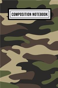 Camo Wide Ruled Composition Notebook