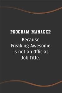 Program Manager Because Freaking Awesome is not an Official Job Title