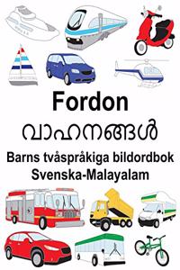 Svenska-Malayalam Fordon Barns tvåspråkiga bildordbok