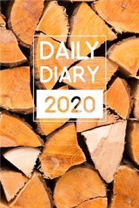 Daily Diary 2020: 365 Day Tabbed Journal, One page per day fully lined and dated January 2020 - December 2020 with wood cover