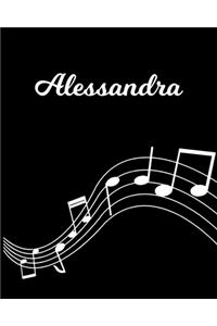 Alessandra: Sheet Music Note Manuscript Notebook Paper - Personalized Custom First Name Initial A - Musician Composer Instrument Composition Book - 12 Staves a 