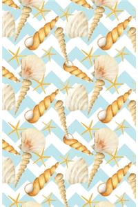 Bullet Journaling Notebook Blue Wave Seashells