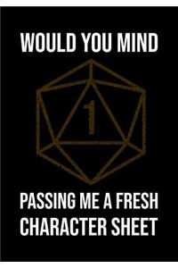 RPG Grid Paper Composition Book: Gaming Grid Paper: 4x4 (4 squares per inch, 0.25"x0.25"): Would you mind passing me a fresh character sheet