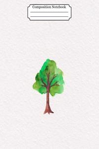 Composition Notebook Watercolor Tree Design Vol 24