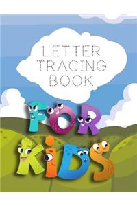 Letter Tracing Book For Kids: Letter Tracing Practice Book For Preschoolers, Kindergarten (Printing For Kids Ages 3-5)(1" Lines, Dashed)