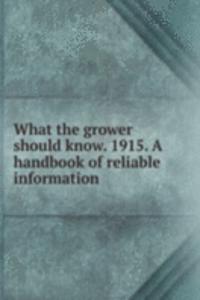 What the grower should know. 1915. A handbook of reliable information