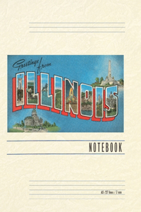 Vintage Lined Notebook Greetings from Illinois