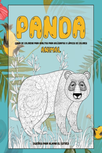 Libro de colorear para adultos para bolígrafos y lápices de colores - Diseños para aliviar el estrés - Animal - Panda
