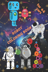 Robot coloring book for children 4-6 years