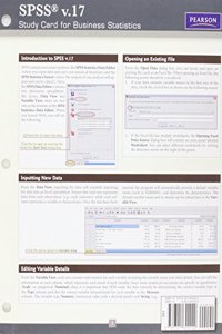 SPSS v. 17 Study Card for Business Statistics