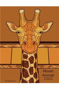Mosaic Animals Coloring Book for Grown-Ups