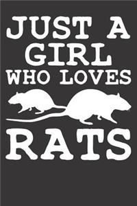 Rats Notebook: Just A Girl Who Loves Rats 6x9 Dot Grid Dotted 120 Pages for School College