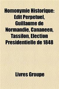 Homonymie Historique