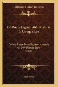 De Modus Legendi Abbreviaturas In Utroque Iure