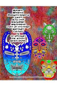 Huichol Wixarica Masques Inspired Sacré Bleu cerf Kauyumari amusement livre de coloriage apprendre Culture & se détendre Par artiste Grace Divine