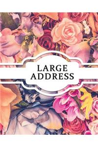 Large Address: Vintage Design (with Birthday Notes) - Size 8x10 Inches - Name, Address, Mobile, Work, Fax, Email, Emergency Contacts 1