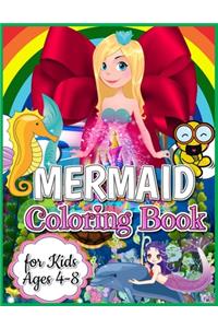 Mermaid Coloring Book for Kids Ages 4-8