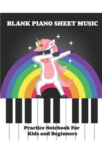 Blank Piano Sheet Music Practice Notebook For Kids and Beginners