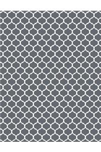 Moroccan Trellis - Slate Grey 101 - Lined Notebook With Margins 8.5x11