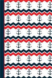 Anchor Red White Blue Journal Notebook - Sketchbook