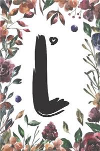 L: Classic Vintage Floral Personalized Monogram Journal L Initial