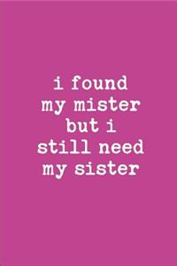 I Found My Mister But I Still Need My Sister