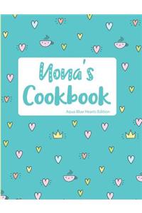 Nona's Cookbook Aqua Blue Hearts Edition