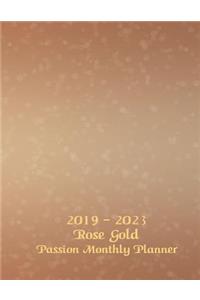 2019 - 2023 Rose Gold Passion Monthly Planner