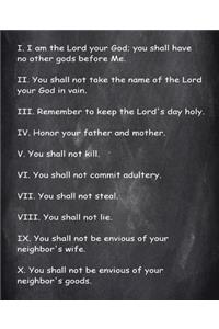 Religious School Comp Book Modern Wording Ten Commandments Chalkboard