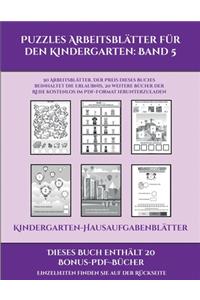 Kindergarten-Hausaufgabenblätter (Puzzles Arbeitsblätter für den Kindergarten