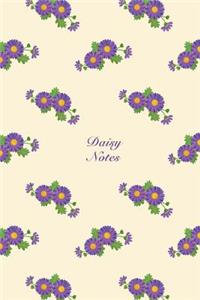 Daisy Notes: 6"x9" Notebook Watercolor Texture Design Botanic Garden Flower Pattern Cover. 108 Blank Lined Pages Matte Softcover Note Book Journal