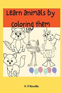 Learn animals by coloring them