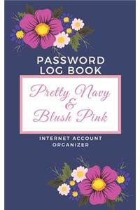 Password Log Book Pretty Navy & Blush Pink