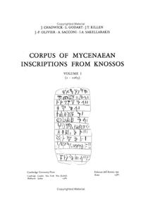 Corpus of Mycenaean Inscriptions from Knossos: Volume 1, 1-1063